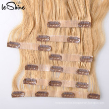 Wholesale Hot Selling Full Cuticles Double Drawn Remy Skin hair extension seamless clip in